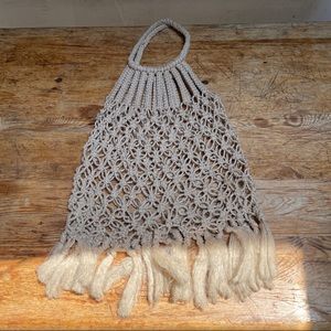 Vintage oversized macrame bag from France
